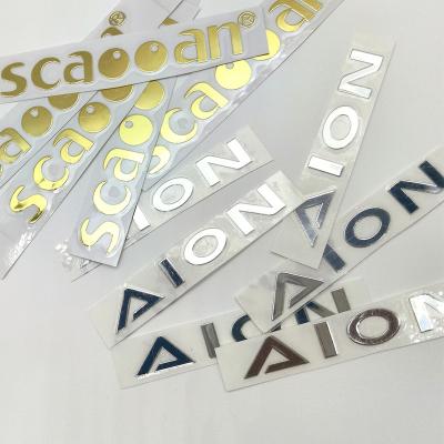 China Waterproof Custom Clear Label Logo Sticker 3D Metal Electroforming Nickel Gold Heat Transfer Gold Foil Decal Vinyl UV Transfer Sticker for sale