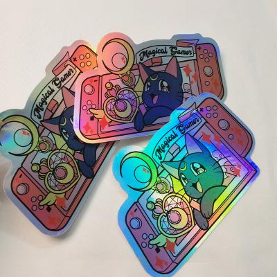 China Custom Waterproof Adhesive Decal Waterproof Logo Stickers Holographic PET Vinyl Security Label for sale