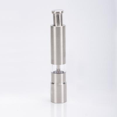 China Viable Handheld Press Pepper Grinder Manual Stainless Steel Portable Pepper Mill for sale