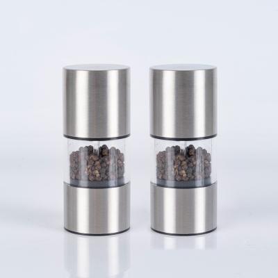 China Stainless Steel Salt Pepper Mill Sustainable Seasoning Manual Grinder for sale