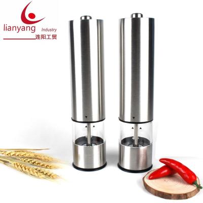 China Sustainable Press Fully Automatic Electric Stainless Steel Salt And Pepper Shaker for sale