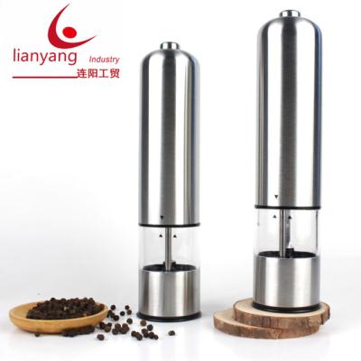 China Sustainable Salt and Pepper Grinder Set Electric Pepper Mill Pepper Grinder with LED Light for sale