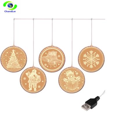 China Outdoor Indoor Decoration 3D Hanging LED Decoration Lights Room Modeling Bedroom Holiday Lighting Layout Window Christmas Lights for sale