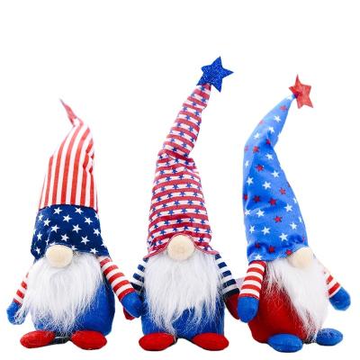 China Patriotic Gnome 4th of July Stars Stripes Plush Gnomes Decorate Swedish Patriotic Elf Gnome Doll for Veterana Day Memorial Day Gift for sale