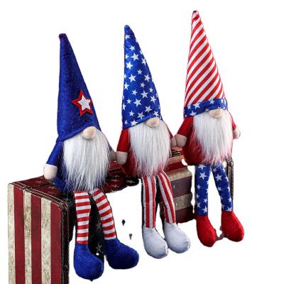 China Patriotic Rudolph's Pointed Faceless Doll Plush Hat Gnome Patriotic 4th Gnome Decoration Gift Elf Dwarf Veterans Memorial Day of July for sale