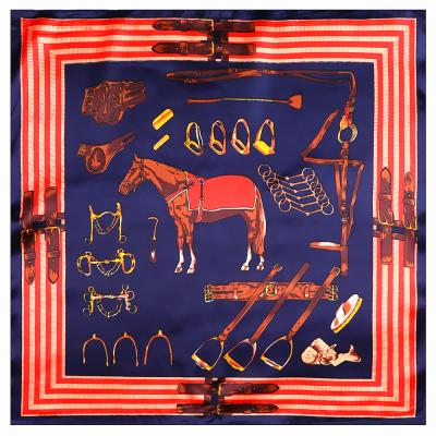 China Square 60cm Europe and the United States New War Horse Belt Saddle Pattern Ladies Scarf Wholesale for sale