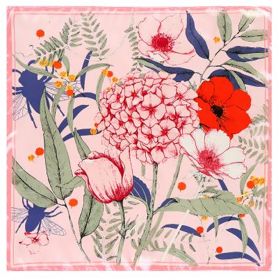 China New Spring Insect Square 60cm Small Flower Lady Branch Square Scarf for sale