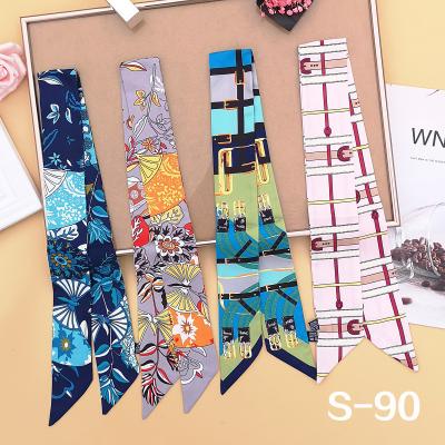 China Small Summer Scarf Long Hair Ribbon Bands Handle Bag Tie Bag Decorative Ribbon Short Lead Female Wild Towel for sale