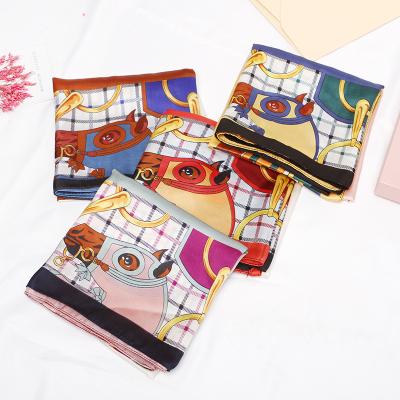 China The national style of South Korean silk printing small square square scarf women in summer 2019 for sale