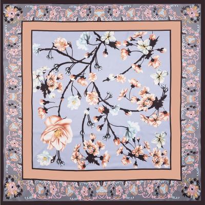 China Wholesale Hot-selling twill shawl jungle flowers and birds sunscreen silk scarf super-large long scarf for sale