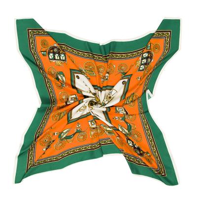 China Square silk scarves synchronized with Chinese style new twill carriage lady antique square scarves silk scarves for sale