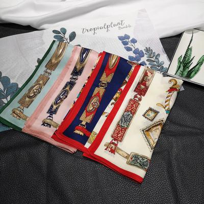 China Hangzhou 100% silk jewelry silk printed scarf short customization with new style crepe satin scarf for sale