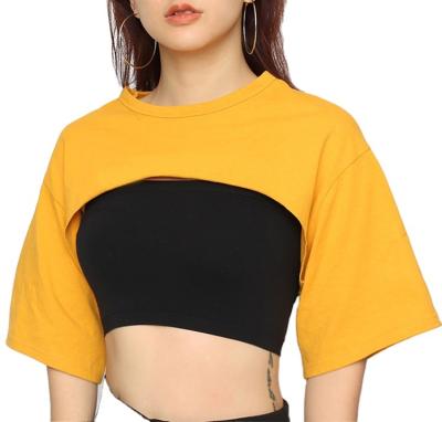 China QUICK DRY Crop Top Short Sleeve T Shirts Women Brand New Casual Tee Tops Summer Female T Shirt Cute Cropped Top for sale