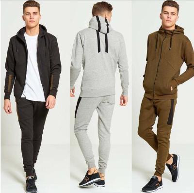 China QUICK DRY Mens Tapered Hoodie Tracksuit Stripe Streetwear Side Panel Sweatsuit Track Pants Block Skinny Joggers for sale