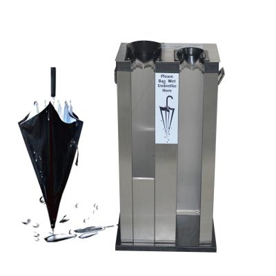 China Stainless Steel Double Heads Wet Umbrella Bag Packing Machine Umbrella Bag Vending Machine for sale