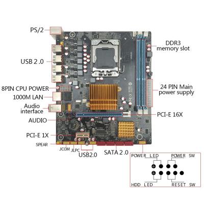 China Hot sale desktop x58 desktop dual ram ddr3 motherboard lga1366 for sale