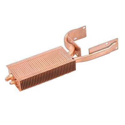 China Aluminum Custom Design 500W Pure Copper Skiving Fin Heat Pipe Heatsink With Stacked Fin Cooling Module For Projector for sale