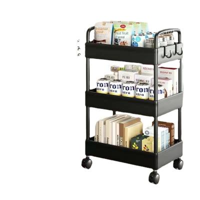 China Multi-Layer Rotating Multi-Function Multi-Function Vegetable Floor Type Fruit Storage Shelving Kitchen Floor Cart for sale