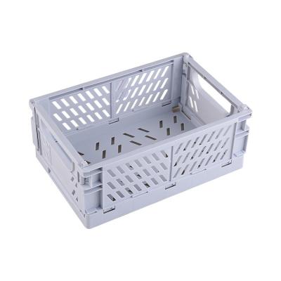 China Viable Mini Collapsible Plastic Storage Box Cosmetic Storage Box Desk and Home Basket 1 Piece Set for sale