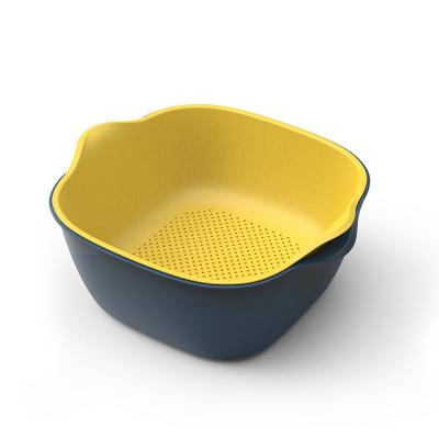 China Manufacturers stocked head household double-layer drain basket plastic cored multi-function water leak basket thickened ki for sale