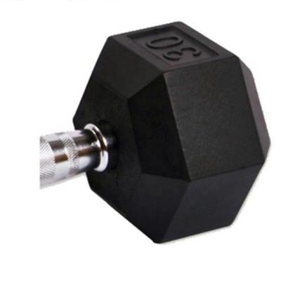 China Body Exercises Gym Fitness Equipment Portable Anti Rolling Hex Free Weights Rubber Hex Dumbbell Set for sale