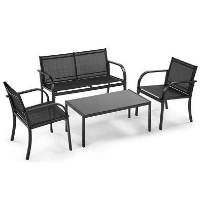 China Professional One-Stop Matching Outdoor Furniture Set Modern 4 Piece Metal Sofa Set for sale