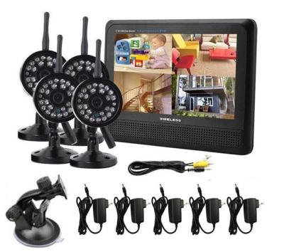 China High Definition Quad Wireless DVR Security System 7 Inch TFT LCD 2.4GHZ for sale