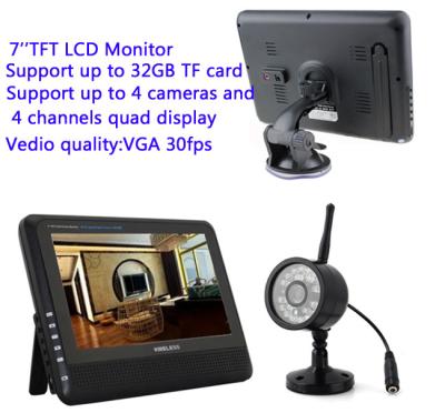 China Electronic High Brightness 7'' LCD Monitor Wireless Security Camera Systems for sale