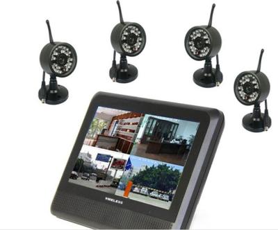 China 7 Inches 4 Channel DVR Security System Wireless Transmitter And Receiver Surveillance for sale