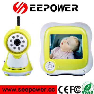 China 3.5'' TFT LCD 2.4GHz Digital Wireless Baby Monitor 3 Lullabies Yellow Cute for sale