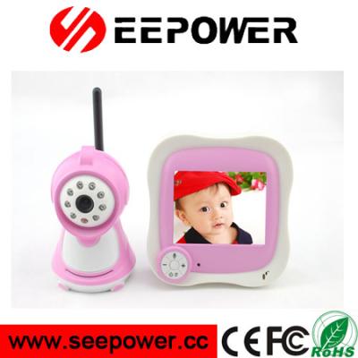 China 3.5'' Pink Wireless Temperature Detection Night Vision Digital Baby Monitor for sale