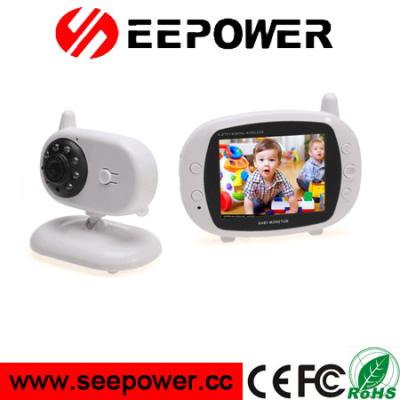 China 3.5 Inch White Support 4 Cameras Digital Wireless Two Way Speaker Baby Monitor for sale