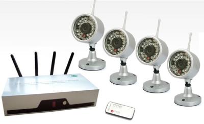 China Real time 4 CH Wireless camera Security Systems by 2.4GHz - 2.485GHz analogue RF modulation for sale