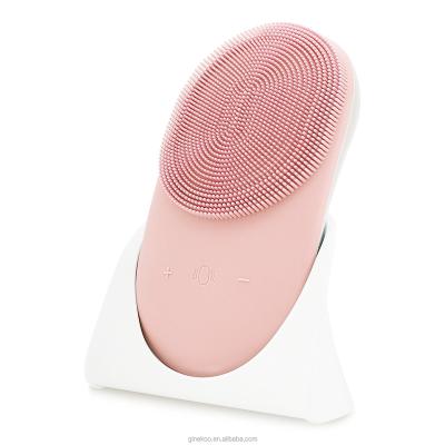 China Mini Electric Blood Vessel Removal Silicone Sonic Vibration Brush Facial Cleaning Massager for sale