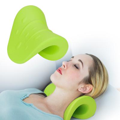 China Blue Memory Flame Retardant Massage Pillow Neck Foam Cervical Neck and Shoulder Neck Traction Relaxer for sale