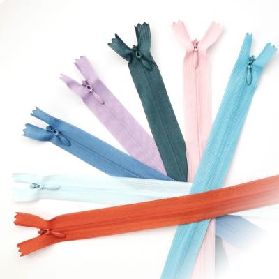 China New Zipper Invisible Lace Trim Stopper Tape Invisible Zipper For Dress Skirt Garment Pocket Sofa Dress 3# Nylon Invisible Zipper for sale