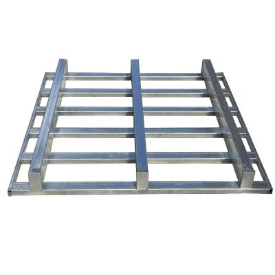 China Single Faced Warehouse Industrial Supermarket Steel Drag Tray Metal Galvanized Steel Pallet for sale