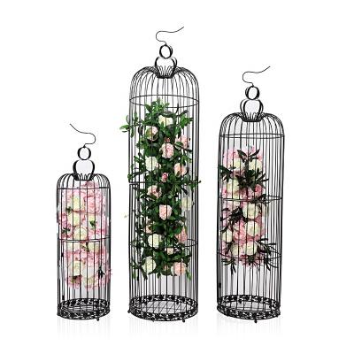 China Modern European white wrought iron birdcage wedding stage layout decoration ornaments window props for sale