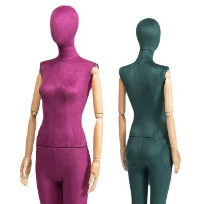 China Others Suede Cloth Full Body Mannequins Female Clothing Store Display Props for sale