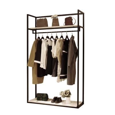 China Simple Iron Women's Hanging Rack Floor Clothing Store Clothing Store Clothes Rack Floor Hanger Mall Clothing Display Rack Coat Rack for sale