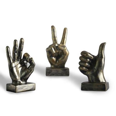 China European Resin Finger Ornaments Small Creative Living Room Ornaments Office Home Decorations for sale