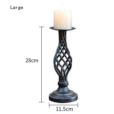 China Art Retro American Wedding Hollow Candlestick Modern Metal Supper Candle Holder for sale