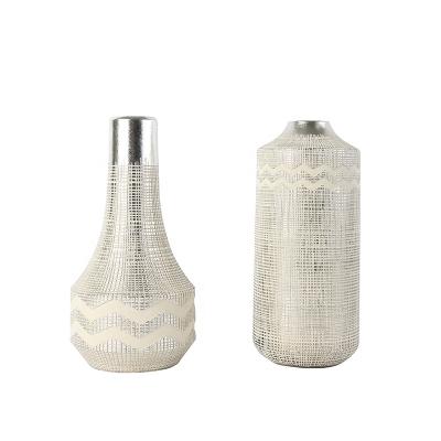 China Modern Nordic Simple Creative Home Decoration Plated Resin Vase for sale