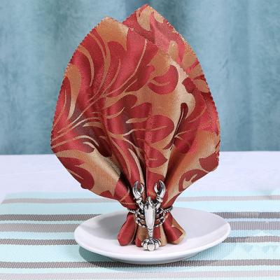 China Table Viable Large Decorative Alloy Lobster Animal Napkin Ring for sale