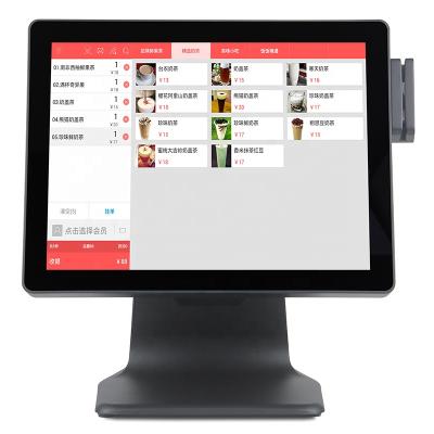 China Suppermarkets 15 inch capacitive touch pos system with MSR card reader for sale