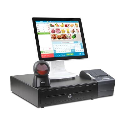 China Factory price point of sale retail cash register pos machine 15 inch win dows pos systems 32G/64G/128G SSD for sale