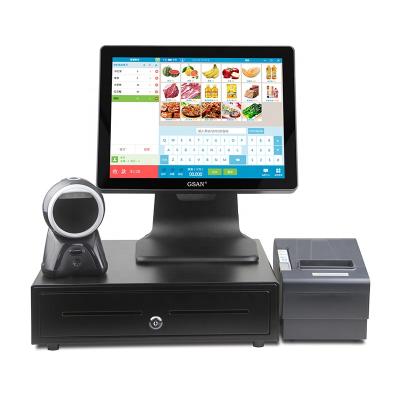 China Suppermarkets 15 inch capacitive all in one contact system cash register best position for business for sale