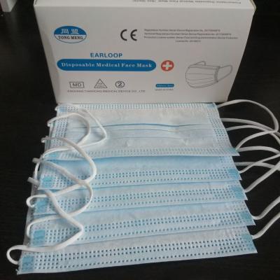 China Disposable Blue Earloop Face Mask from OEM - Comfortable & Breathable with 3-Ply Protection zu verkaufen