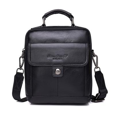 China Fashion Genuine Leather Men's Business Handbag Briefcase Cowhide Shoulder Bag Customized LOGO Men's Bags Wholesale for sale