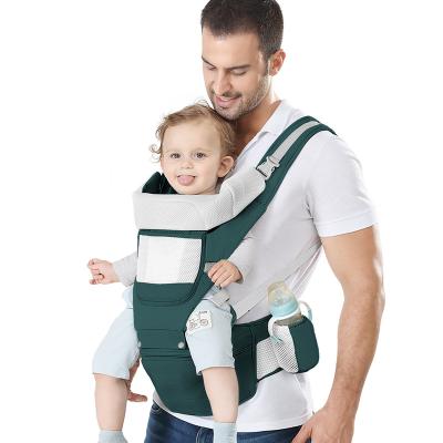 China Cotton Baby Carrier Ergonomic Infant Carrier with Hip Seat Kangaroo Bag Soft Baby Carrier Newborn in Mint Green Toddler 7-45lbs for sale